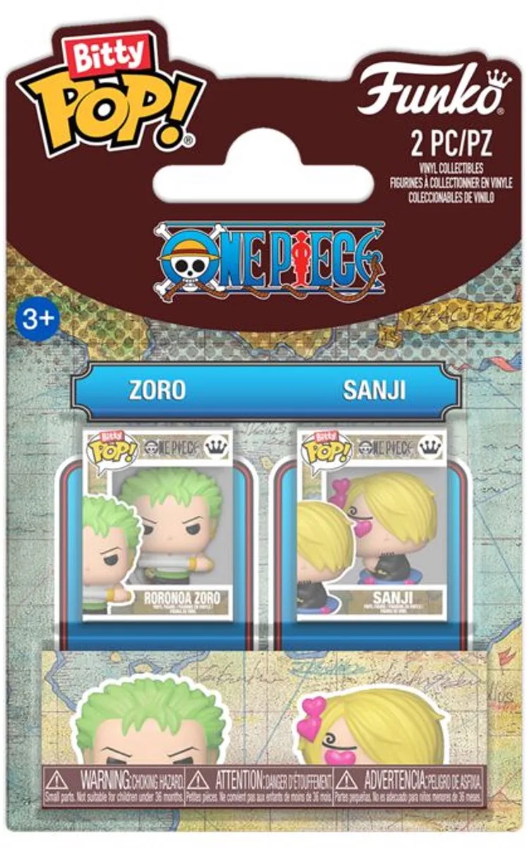 One Piece Zoro & Sanji (Bitty Pop!) vinylfiguren (Set van 2) Unisex Funko Bitty Pop! - Neutraal - Standard van Funko in Zoro & Sanji – productfoto