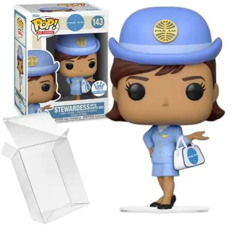 Pan Am Stewardess with White Bag (#143) Exclusive! by Funko in Blue – product photo