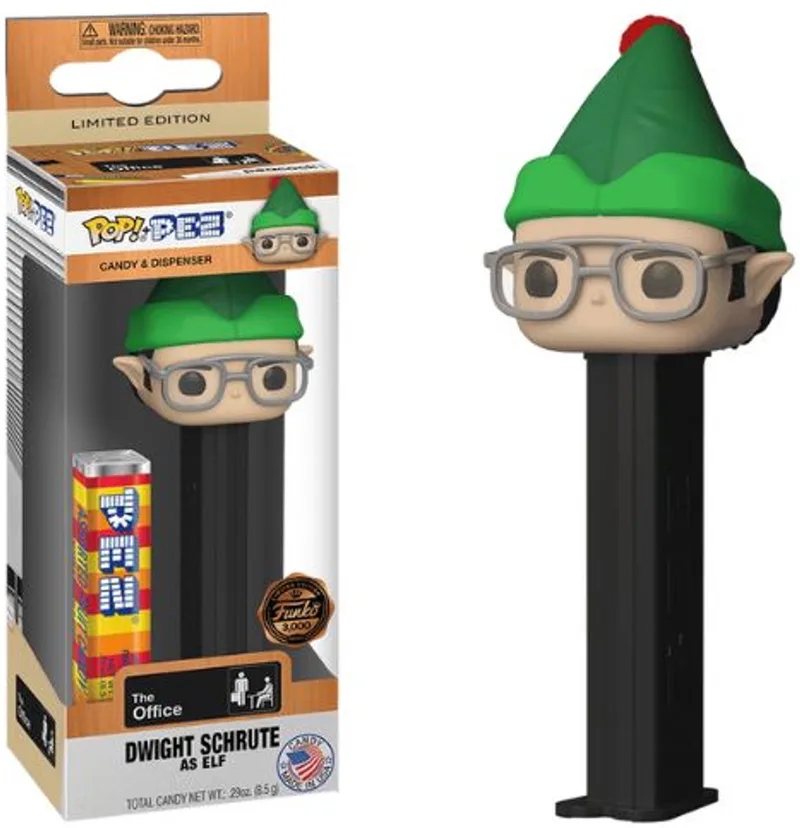 Pez: The Office - Dwight Schrute as Elf (3000 Pcs Limited Edition) van Funko in Meerkleurig – productfoto