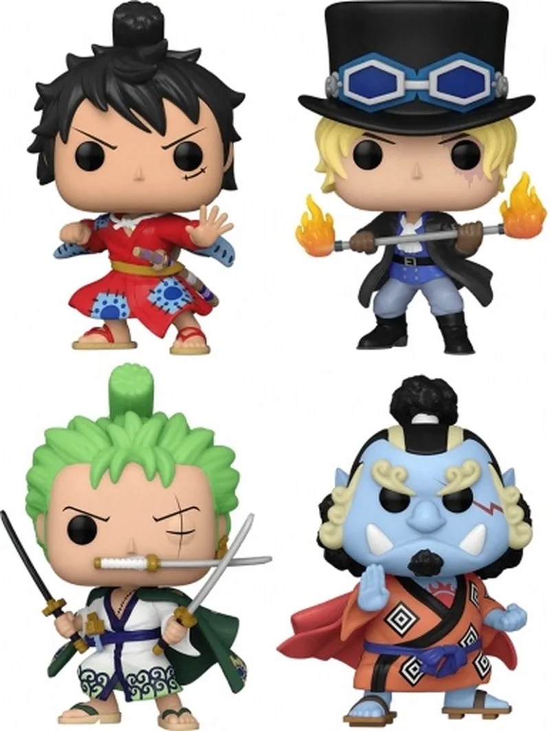 Pop! 4-Pack: Animation: One Piece - Luffytaro / Sabo / Roronoa Zoro / Jinbe (Glows in the Dark) (Gamestop Exclusive) van Funko in Meerkleurig – productfoto