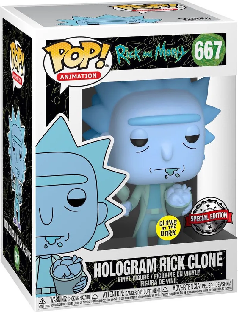 POP Animation: Rick & Morty - Hologram Rick Clone (Glow-in-the-Dark) by Funko in Blue – product photo