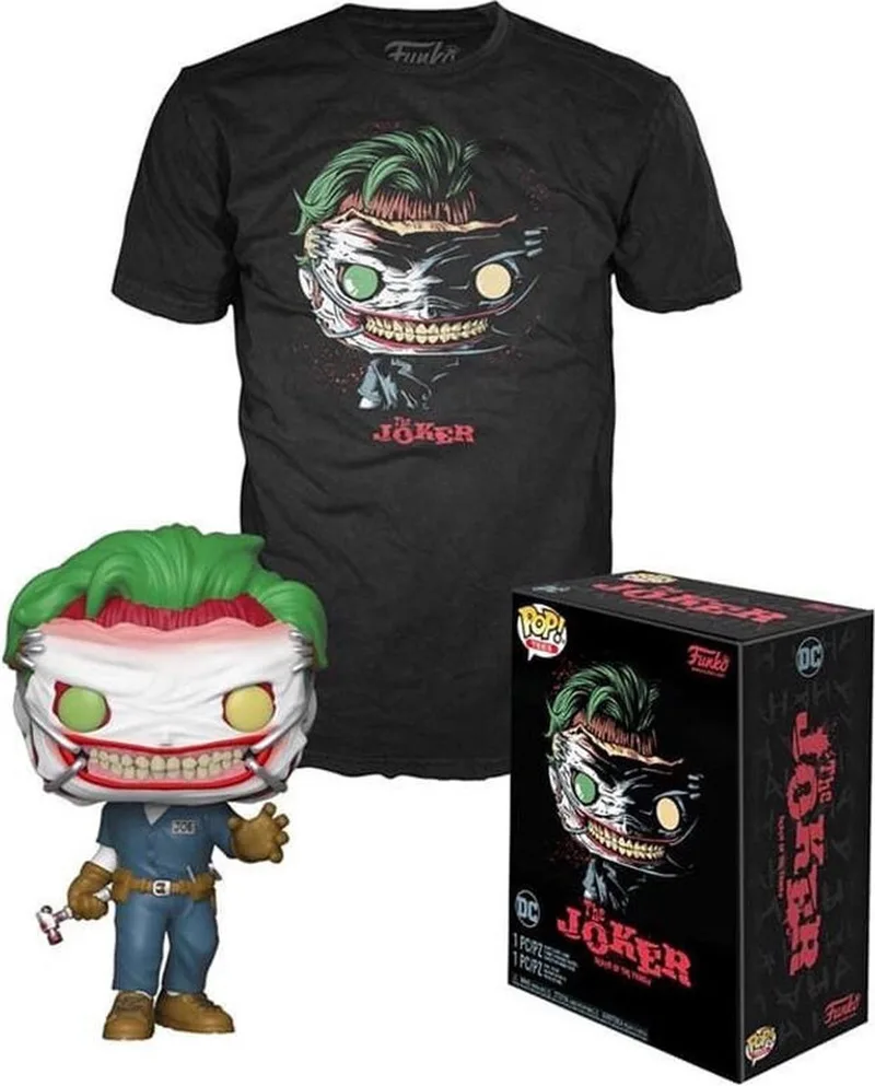 Pop! DC Comics: Set Figure and Tee - The Joker Exclusive Maat M FUNKO de Funko – photo produit