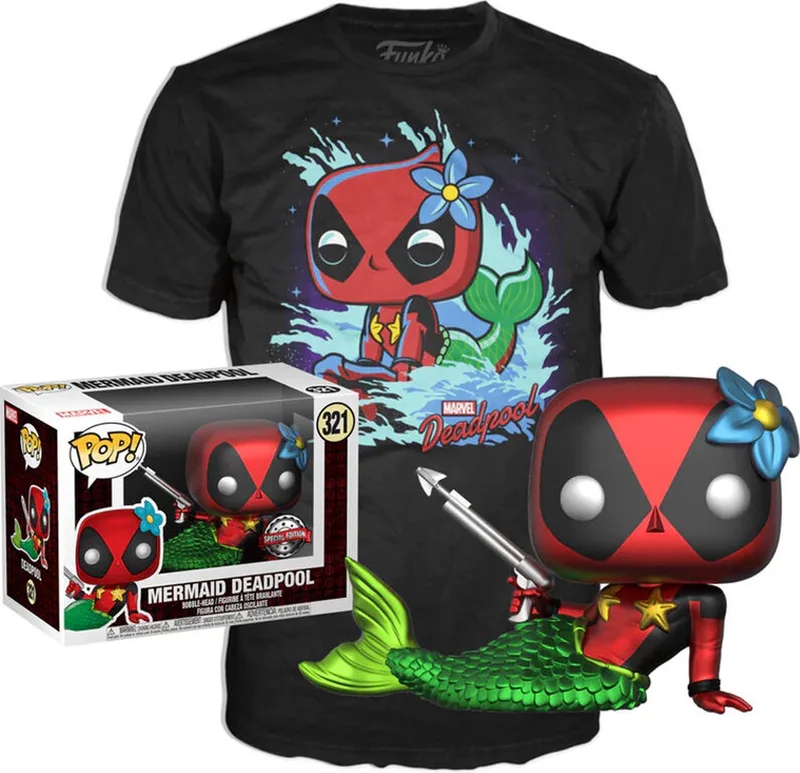 Pop! Marvel Deadpool: Set Figure and Tee - Deadpool Mermaid Exclusive Maat L FUNKO by Funko in Multicolour – product photo