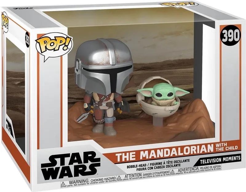 Pop Moment: Star Wars: The Mandalorian - The Mandalorian with The Child Funko Pop #390 van Funko in Meerkleurig – productfoto