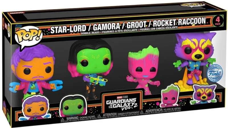 Pop Movies: Guardians of the Galaxy Vol. 2 4-Pack (Black Light) van Funko in Meerkleurig – productfoto