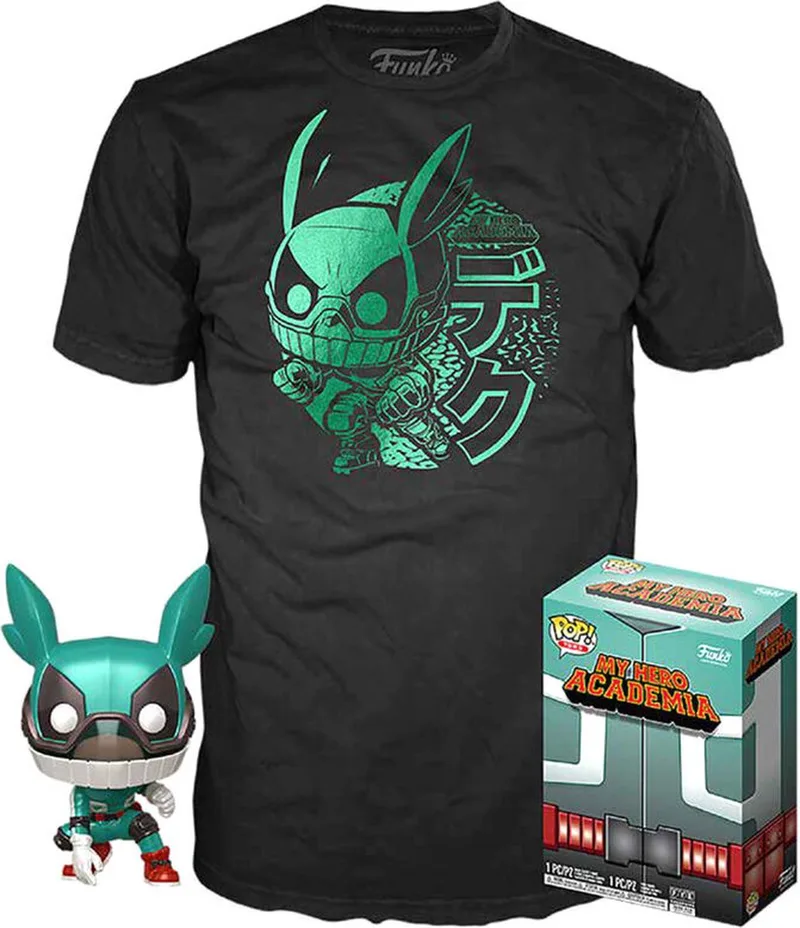 Pop! My Hero Academia: Set Figure and Tee - Deku with Helmet Maat L FUNKO by Funko in Black – product photo