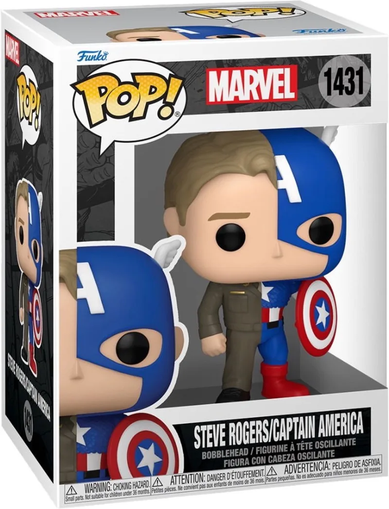 Pop Split: Marvel - Steve Rogers/Captain America Funko Pop #1431 by Funko in Multicolour – product photo
