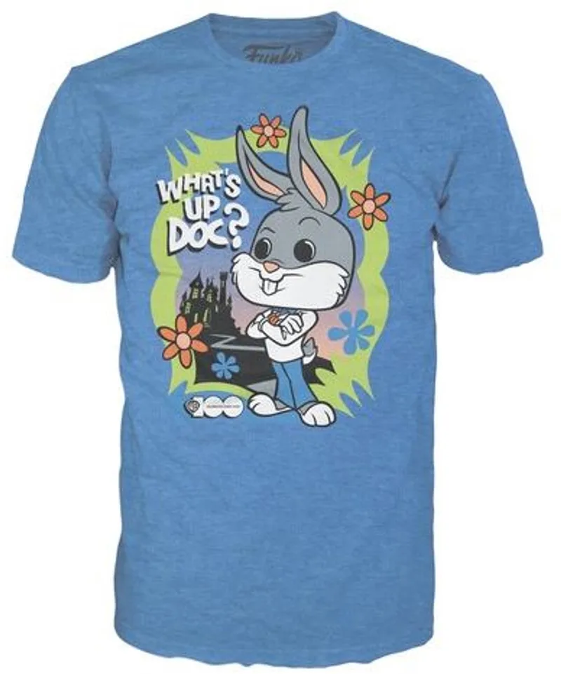 Pop Tees: Looney Tunes - Bugs Bunny as Fred Jones (L)(Flocked) Funko Pop #1239 van Funko in Meerkleurig – productfoto