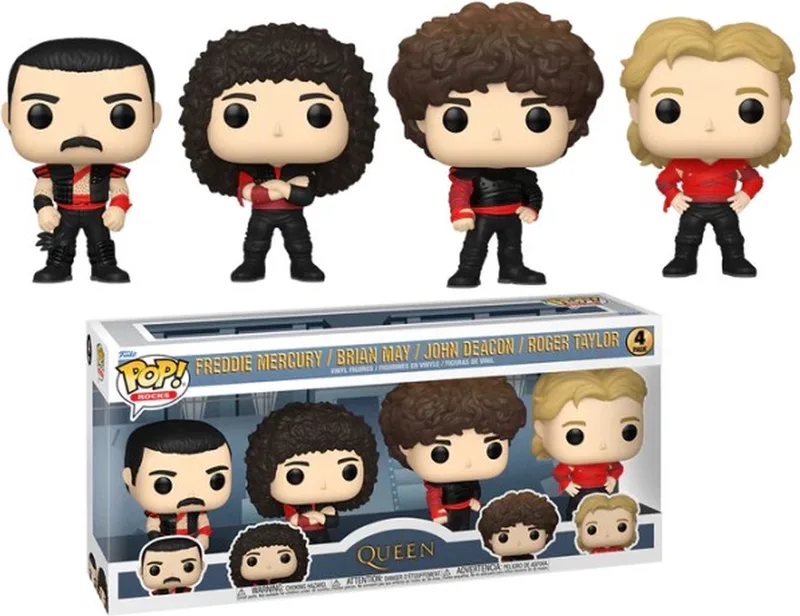 Queen POP! TV Vinyl Figure 4-Pack Radio Gaga 9 cm POP! Figuur by Funko in Multicolour – product photo