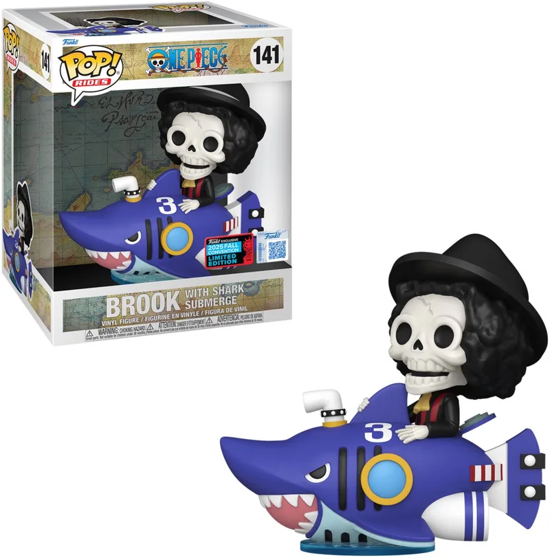 Rides: One Piece - Brook with Shark Submerge #141 (2025 Fall Convention Exclusive) van Funko in Meerkleurig – productfoto