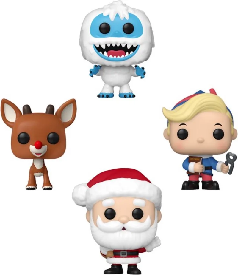 Rudolph The RedNosed Reindeer - Pocket POP! 4-Pack Tree Holiday 4 cm Verzamelfiguur van Funko in Multicolours – productfoto