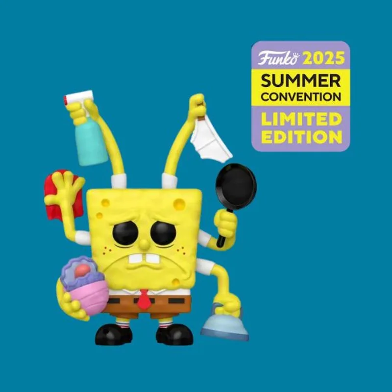 Spongebob Squarepants - Spongebob Cleaning (6-inch) #2001 (2025 Summer Convention Exclusive) van Funko in Geel – productfoto