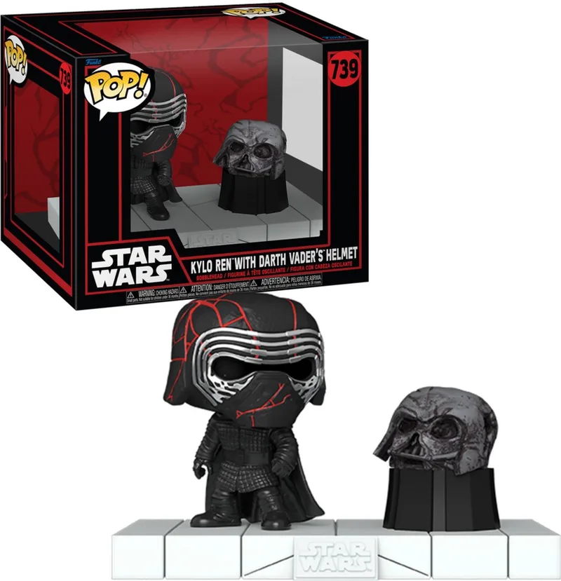 Star Wars Kylo Ren with Darth Vader's Helmet (Pop! Deluxe) vinylfiguur 739 Funko Pop! meerkleurig van Funko in Meerkleurig – productfoto
