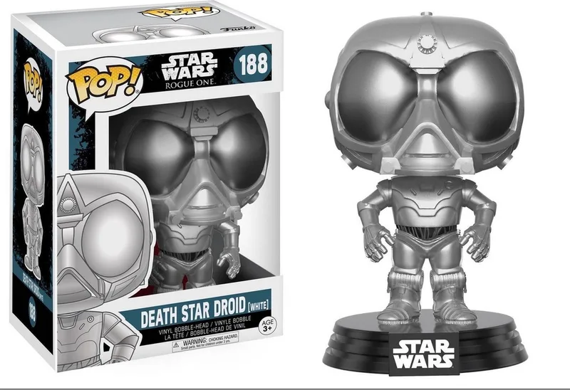 Star Wars Rogue one - Bobble Head POP #188 - Death Star Droid White - Vaulted Grail by Funko in Multicolour – product photo