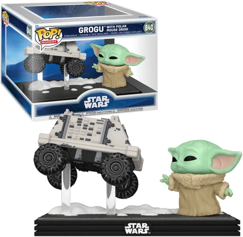 Star Wars: The Mandalorian and Grogu POP! Moment Vinyl Figuur Grogu met Polar Mouse Droid 9 cm POP! Figuur van Funko in Meerkleurig – productfoto