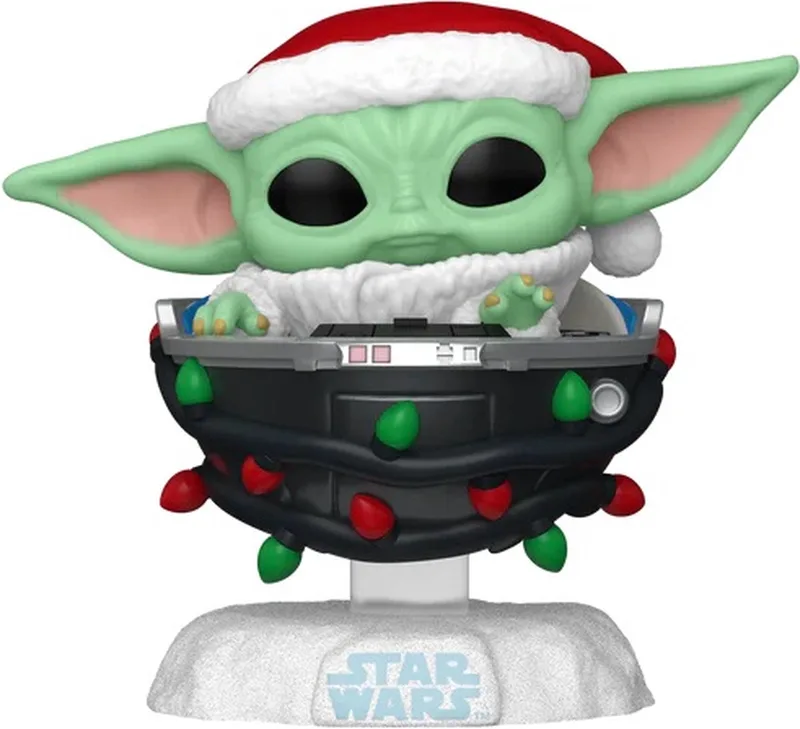 Star Wars The Mandalorian - Grogu Pram (Holiday) vinylfiguur 746 Funko Pop! meerkleurig van Funko in Meerkleurig – productfoto