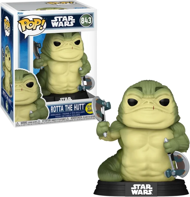 Star Wars The Mandalorian - Rotta the Huttlet (Glow-in-the-dark) vinylfiguur 843 Unisex Funko Pop! - Neutraal by Funko in Standard – product photo