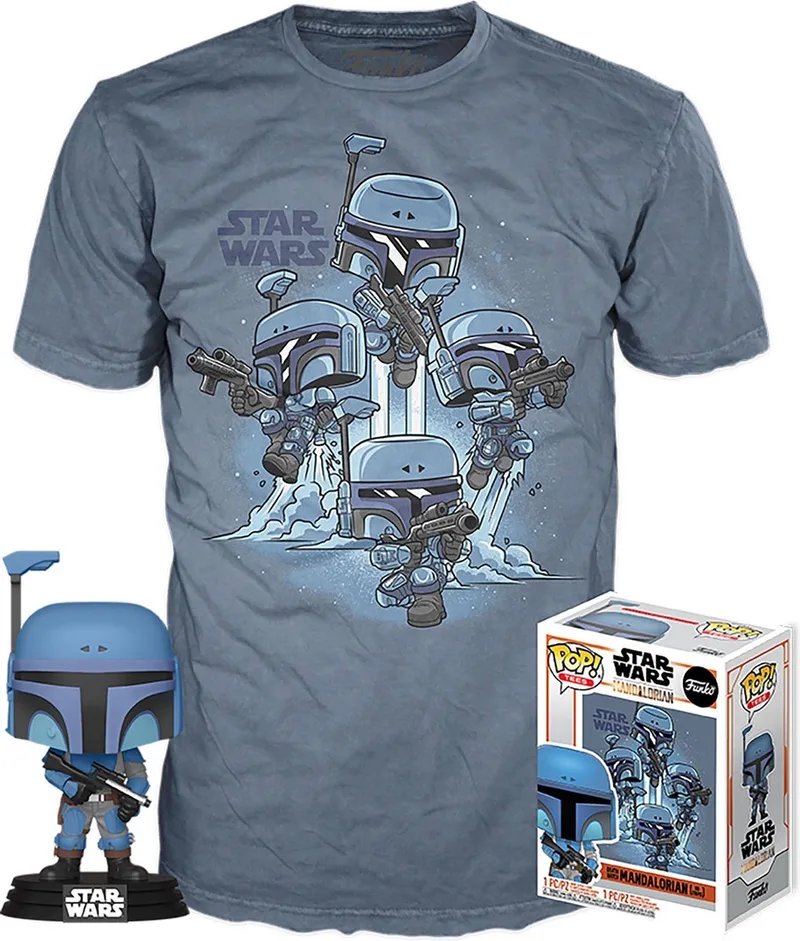 Star Wars Verzamelfiguur & Tshirt Set POP! & Tee Box The Mandalorian by Funko in Blue – product photo