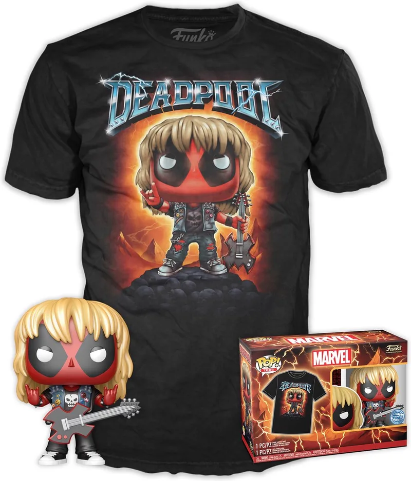 Tee Box Marvel: DeadPool (Heavy Metal) Guitar Metallic Special Edition Exclusive - Maat M by Funko in Multicolour – product photo