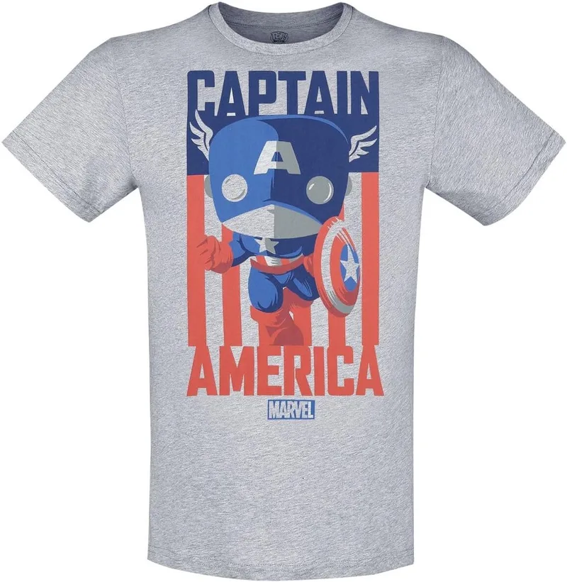 TEE Marvel Captain America-Maat L (Diversen) Nieuw van Funko in Zwart – productfoto