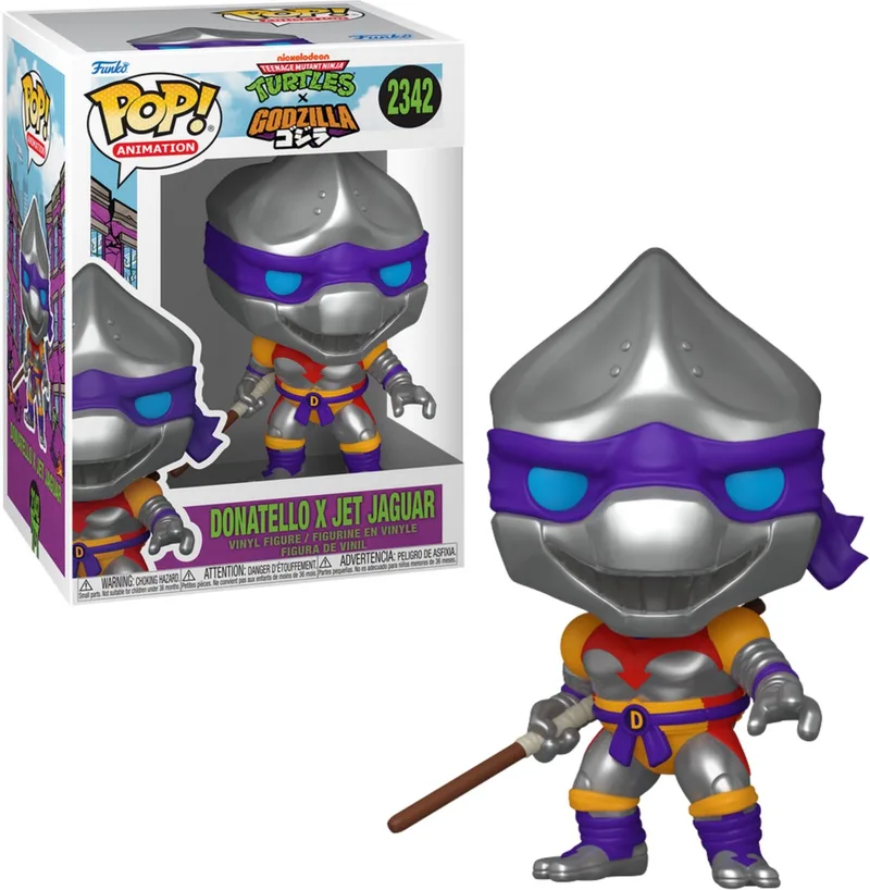 Teenage Mutant Ninja Turtles x Godzilla POP! Animation Vinyl Figure Donatello x Jet Jaguar 9 cm POP! Figuur van Funko in Meerkleurig – productfoto
