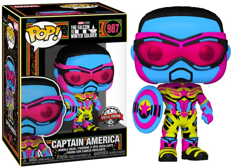 The Falcon and the Winter Soldier - Captain America Blacklight Exclusive van Funko in Meerkleurig – productfoto