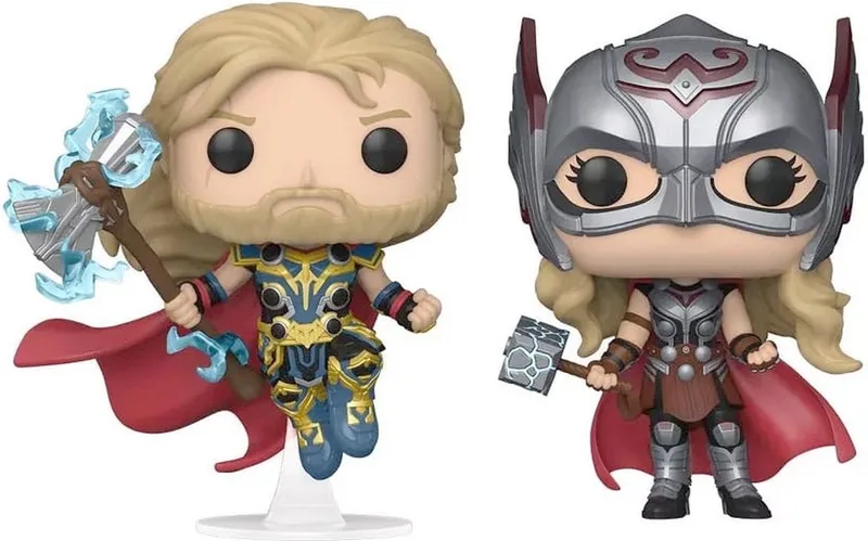 Thor - Thor: Love And Thunder POP! 2-Pack Thor & Mighty Thor 9 cm Verzamelfiguur by Funko in Multicolours – product photo