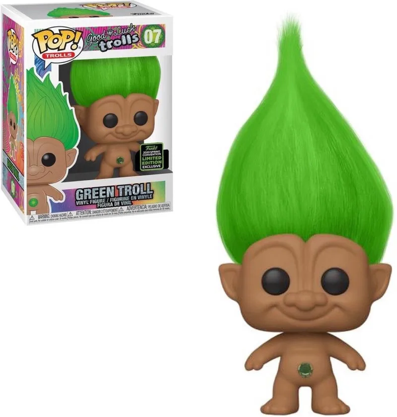 TROLLS GOOD LUCK TROLLS # 07 GREEN TROLL (ECCC/SCE) VINYL FIGURE van Funko in Groen – productfoto