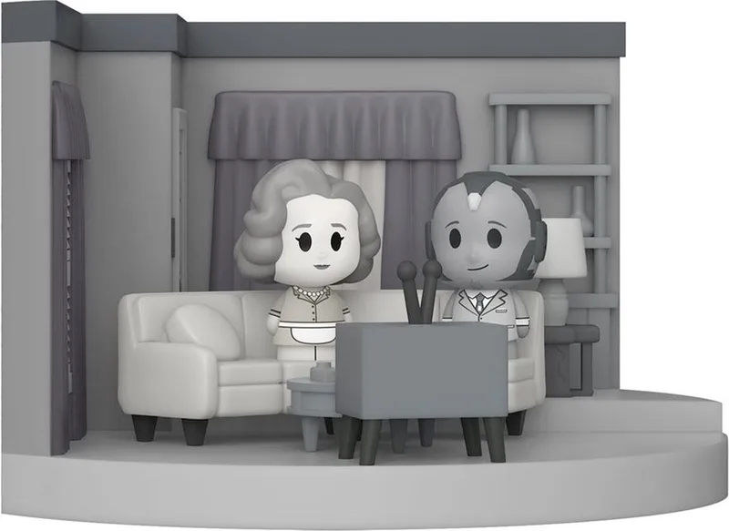 WandaVision Verzamelfiguur Marvel POP! Mini Moment Set Living Room 50's 9 cm by Funko in Grey – product photo