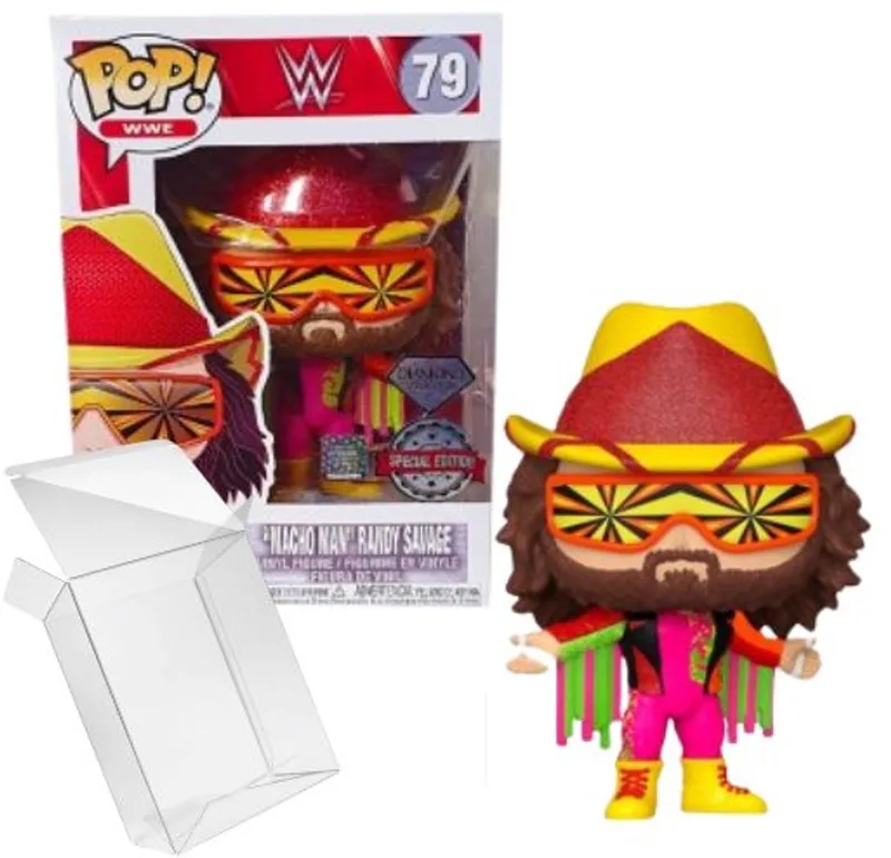 WWE - Macho Man Randy Savage #79 Special Edition Diamond Collection Exclusive van Funko in Rood -Glitter – productfoto