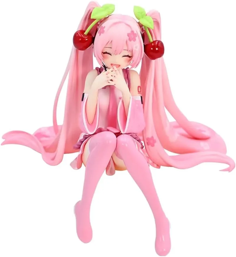 Hatsune Miku Series Noodle Stopper Figure - Sakura Miku 2023 (Nikkori Ver.) van FuRyu in Roze – productfoto