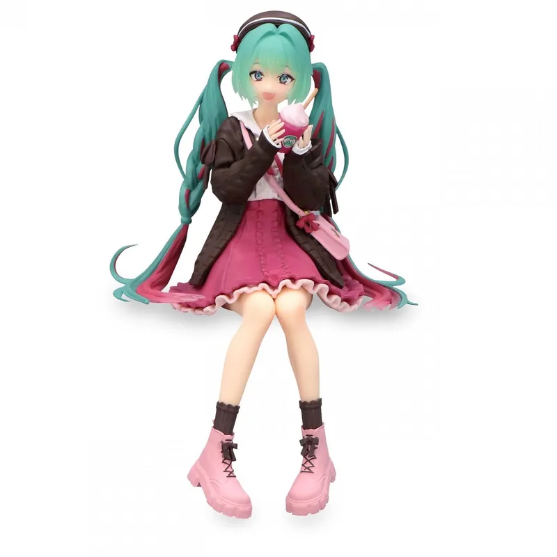 Vocaloid – Hatsune Miku Autumn Date Pink Ver. Noodle Stopper Figure van FuRyu in Roze – productfoto