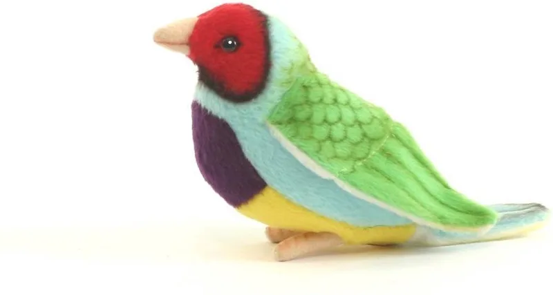 Knuffel vogel Gouldamadine - groen - 11 cm - pluche - knuffeldier - tropische vogelknuffels - realistisch de Hansa Creations en Multicolore – photo produit