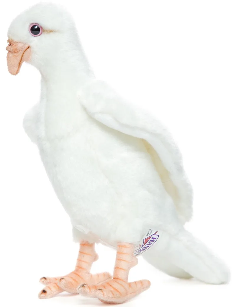 pluche duif - Levensechte knuffelvogel - 20 cm - Realistisch by Hansa Creations in White – product photo