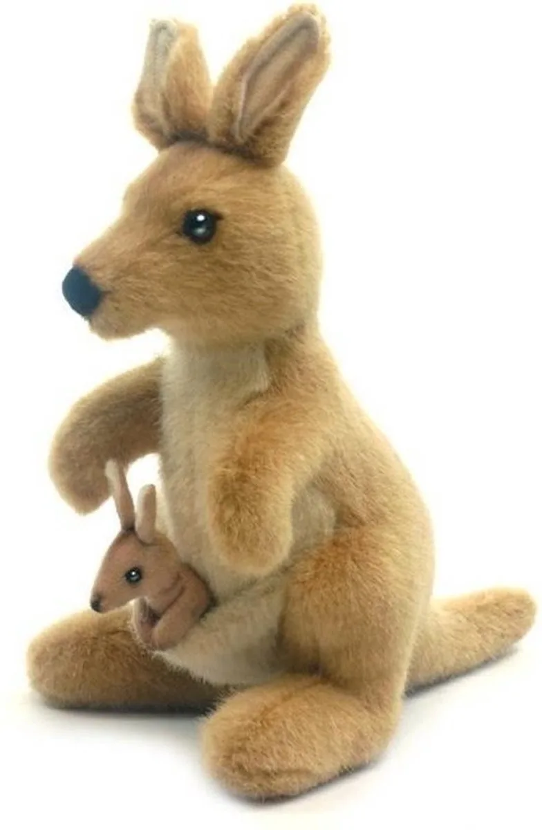 Pluche kangoeroe - met baby - 20 cm - knuffel kangoeroe familie - dieren knuffels by Hansa Creations in Multicolour – product photo