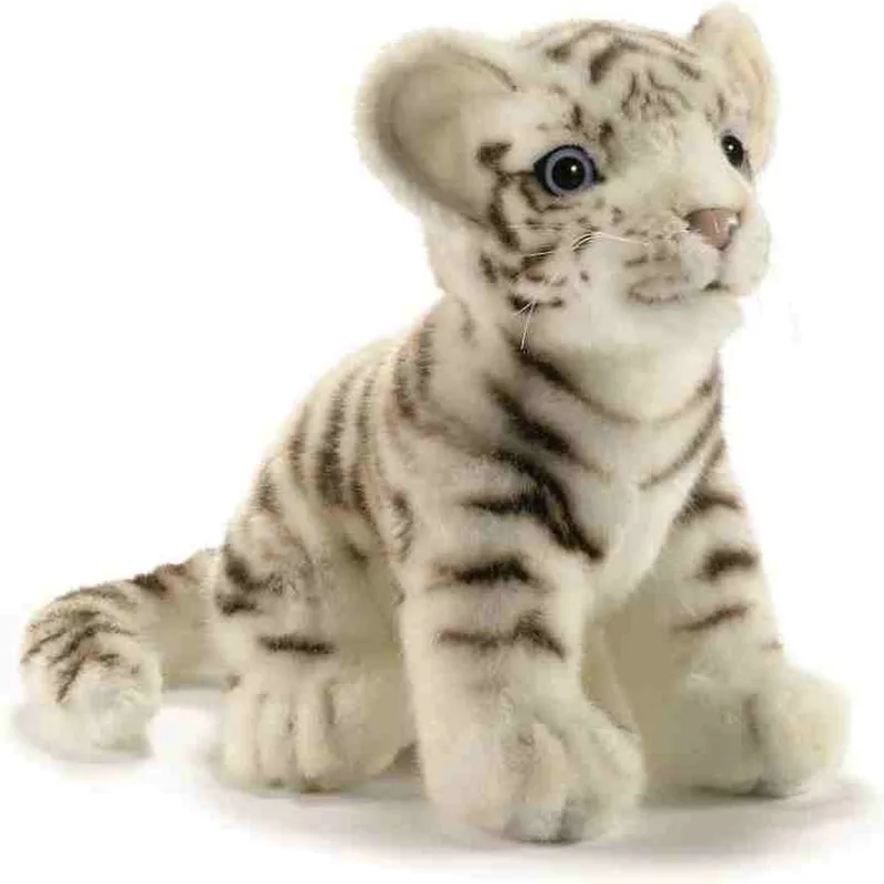 witte tijger knuffel - pup - 18 cm - pluche - zittend - knuffeldier - dierenknuffel van Hansa Creations in Wit – productfoto