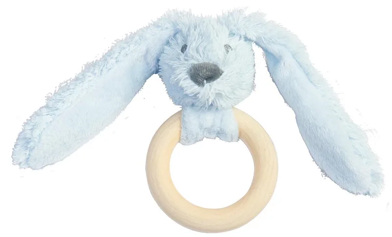 Konijn Richie Houten Bijtring - Blauw fra Happy Horse i Baby cadeau – produktbillede