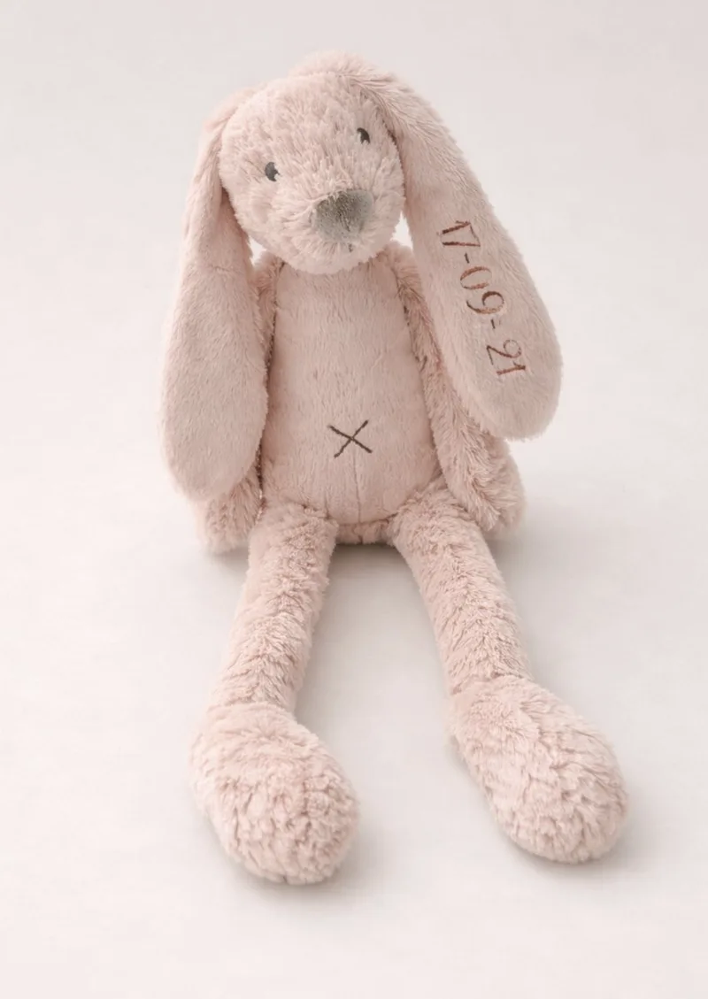 Richie - knuffel - 38cm - met naam/geboortedatum geborduurd by Happy Horse in Old pink – product photo