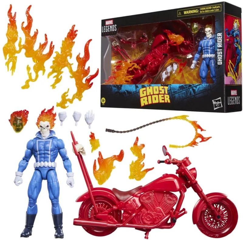 Ghost Rider Marvel Legends Action Figure Johnny Blaze met Motorcycle 15 cm Action Figuur van Hasbro in Meerkleurig – productfoto