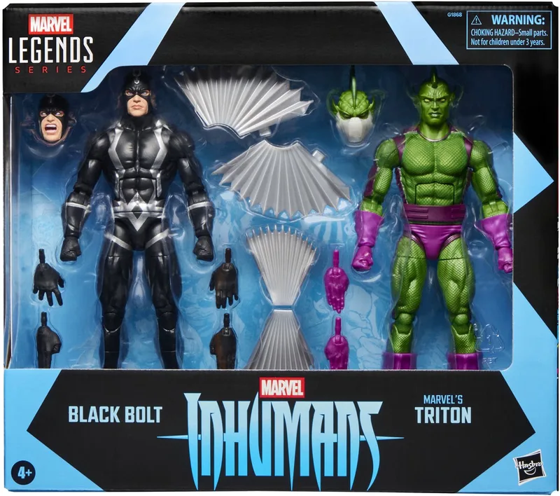 Inhumans Marvel Legends Action Figure 2-Pack Black Bolt & Marvel's Triton 15 cm Action Figuur van Hasbro in Meerkleurig – productfoto
