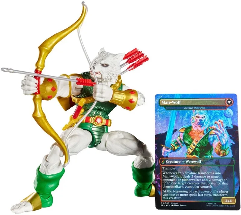 Marvel Legends - Magic The Gathering Man-Wolf - plus Exclusive Foil Card - Actiefiguur 15cm van Hasbro in Meerkleurig – productfoto