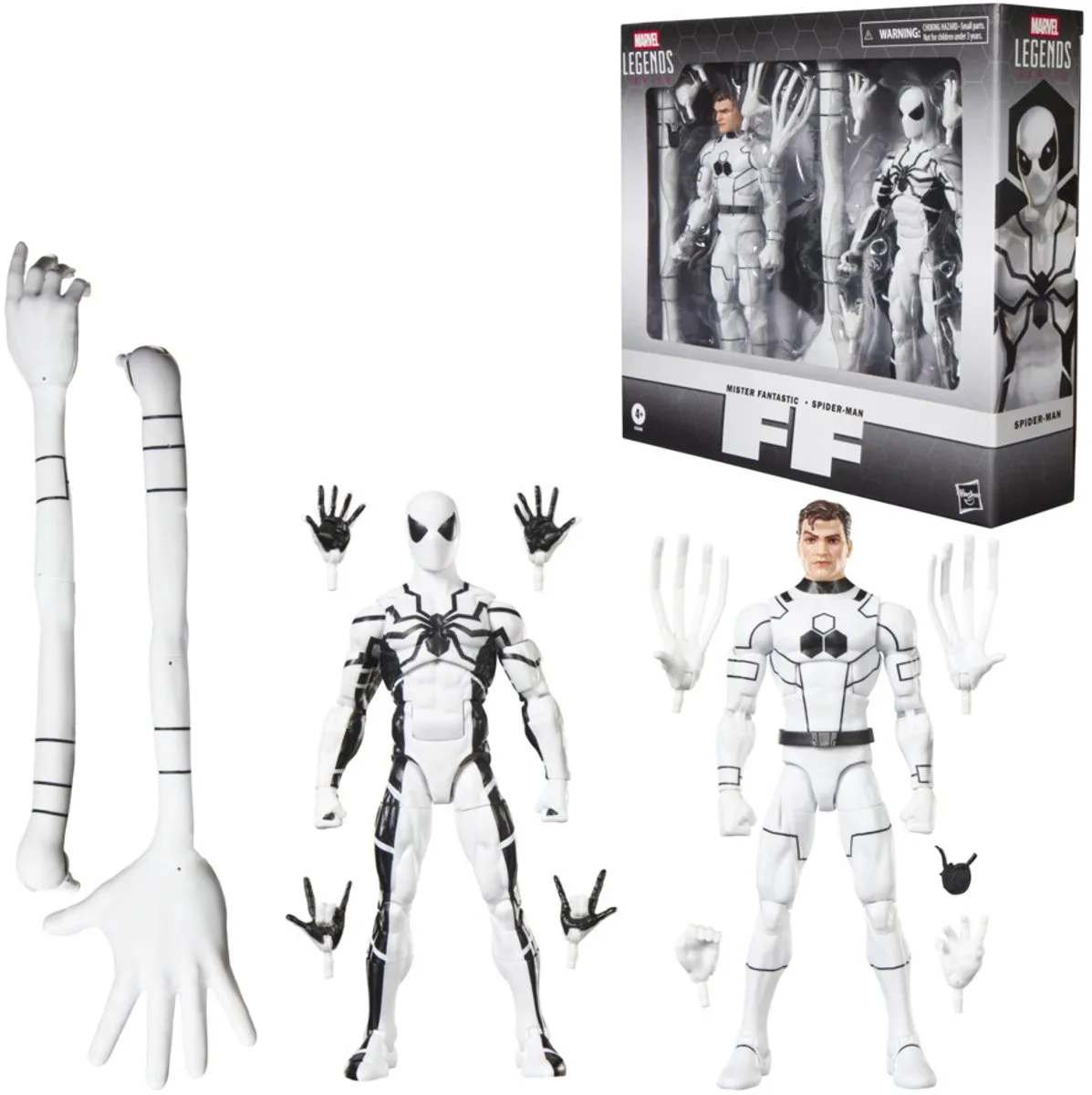 Marvel Legends Series Future Foundation Mister Fantastic en Spider-Man, twee Fantastic Four-stripactiefiguren van 15 cm by Hasbro in White – product photo