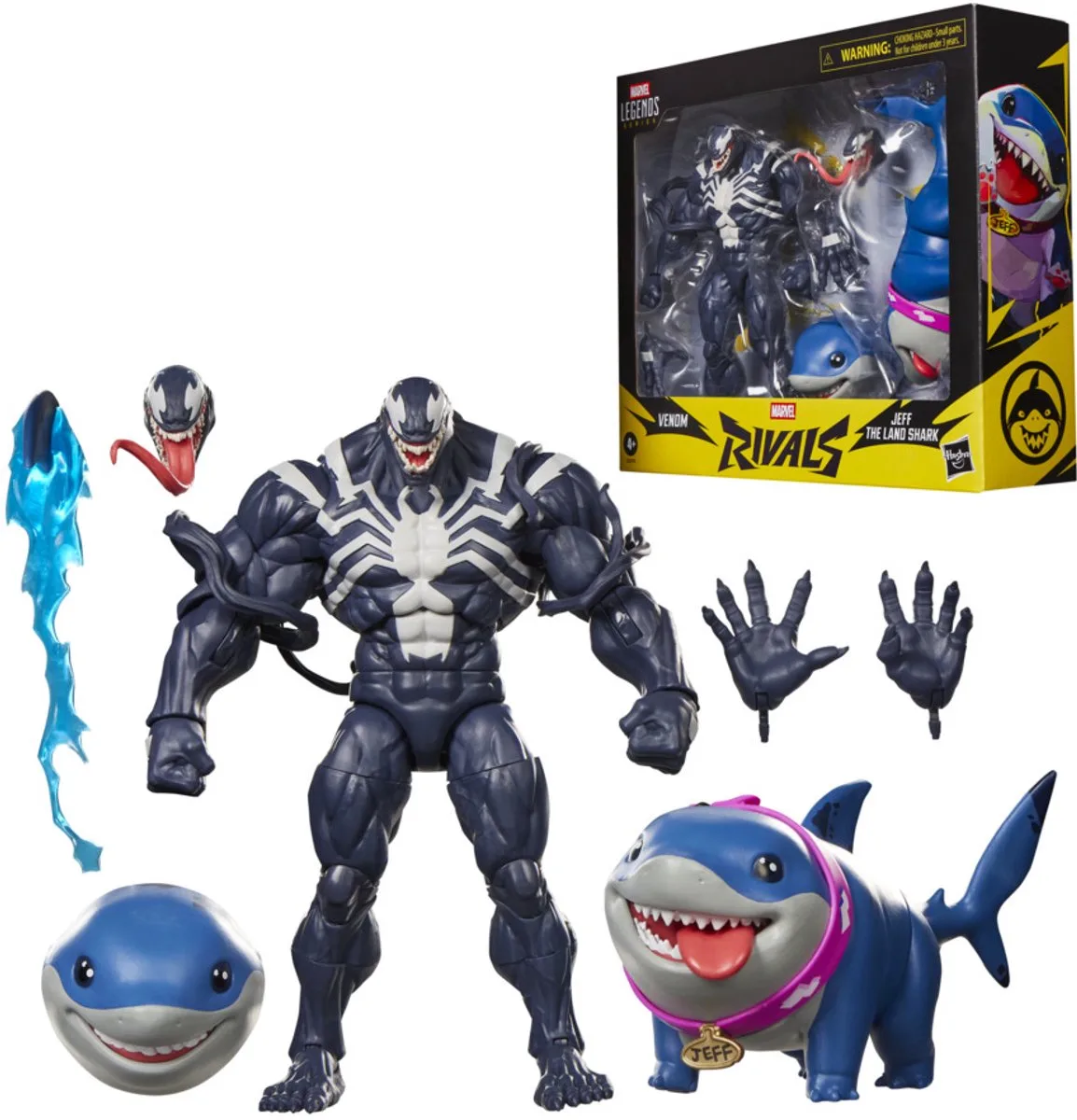 Marvel Legends Series Marvel Rivals Venom & Jeff the Land Shark von Hasbro in Schwarz – Produktfoto