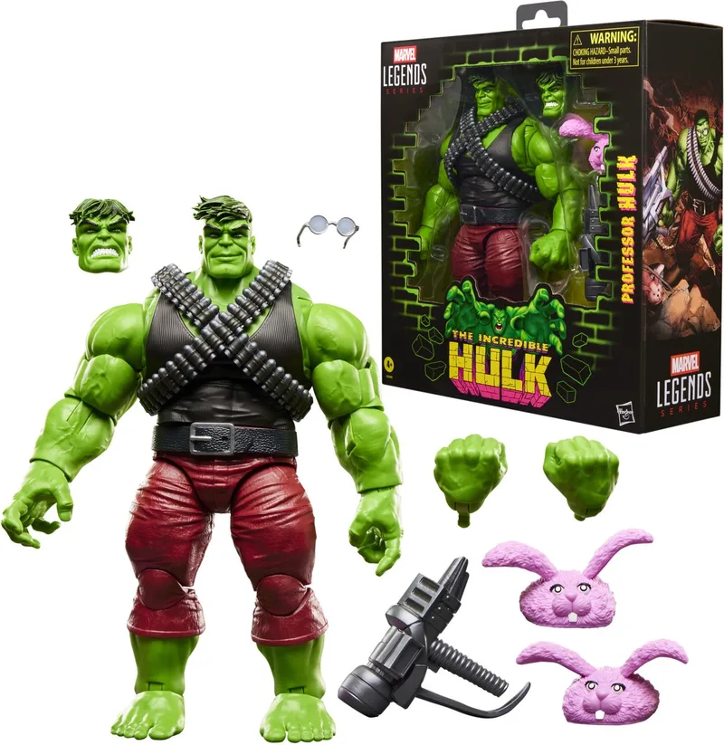 Marvel Legends Series Professor Hulk, Incredible Hulk-stripverzamelfiguur, actiefiguurset van 15 cm van Hasbro in Groen – productfoto