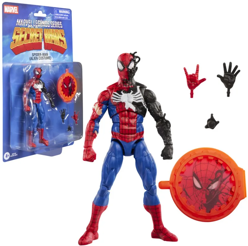 Marvel Legends Series Secret Wars Spider-Man - Alienkostuum - Actiefiguur 15cm van Hasbro in Rood – productfoto