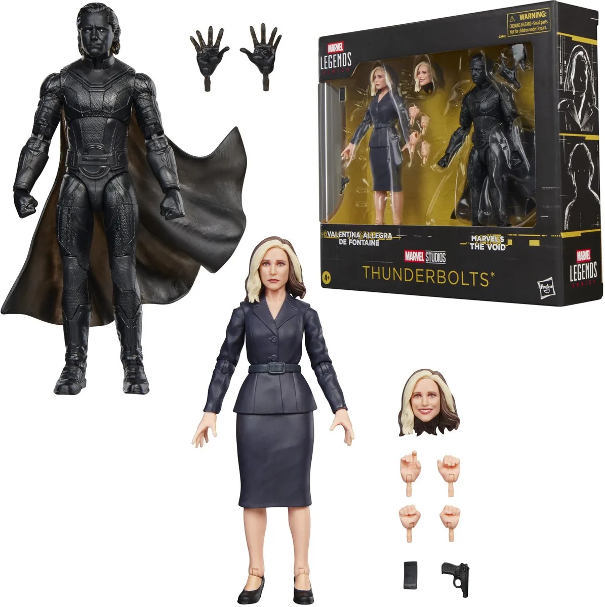 Marvel Legends Series Valentina Allegra de Fontaine and Marvel's The Void 2-Pack, New Avengers Thunderbolts* Movie Collectible 15 cm (6-Inch) Action Figures van Hasbro in Zwart – productfoto
