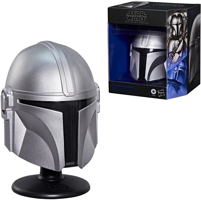 Star Wars The Black Series The Mandalorian - Mini Helm met standaard - 15cm van Hasbro in Grijs – productfoto