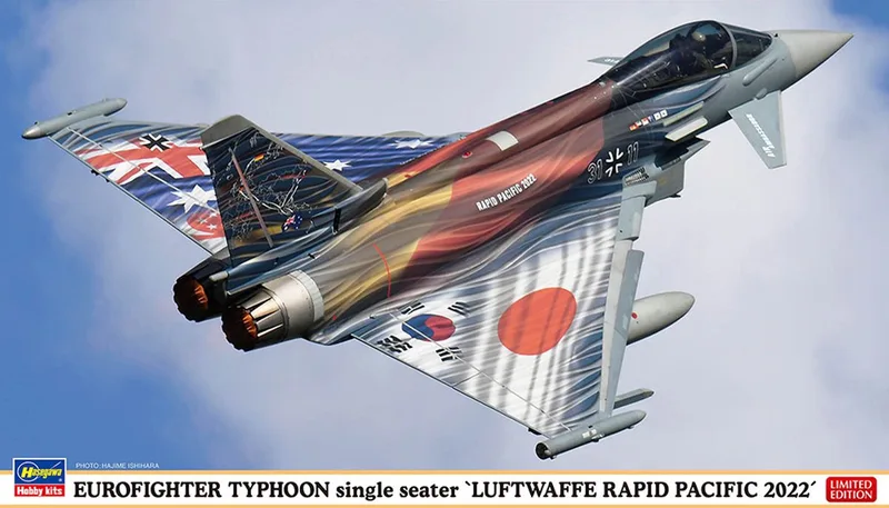 Modelbouwpakket Auto - 02430 Eurofighter Typhoon Single Seater - Luftwaffe Rapid Pacific 2022 - Duits Straaljager Plastic - 1:72 - Modelbouw von Hasegawa in Mehrfarbig – Produktfoto