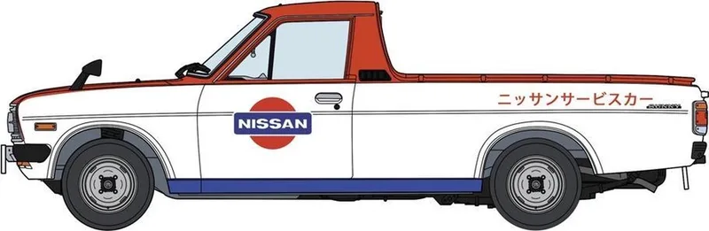 Modelbouwpakket Auto - 20482 Datsun Sunny Truck Nissan Service Car Plastic - 1:24 - Modelbouw van Hasegawa in Meerkleurig – productfoto