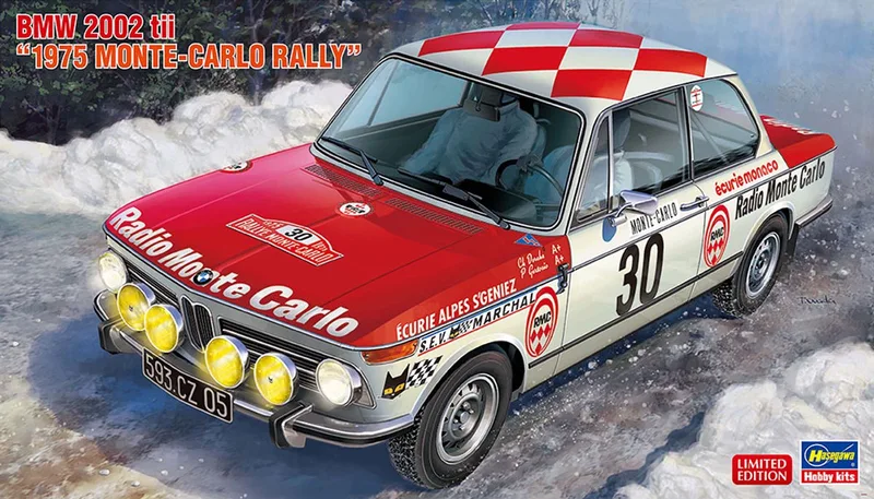 Modelbouwpakket Auto - 20516 BMW 2002 tii 1975 Monte-Carlo Rally - Duitse Rallyauto Plastic - 1:24 - Modelbouw från Hasegawa i Flerfärgad – produktbild